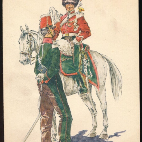 AK Belgische Militäruniformen 2e Chasseurs a Cheval -1833- (1027)