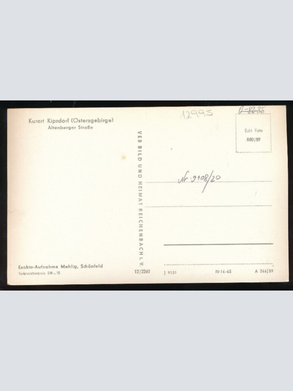 AK aus Kipsdorf Sachsen Straßenansicht im Winter (766)