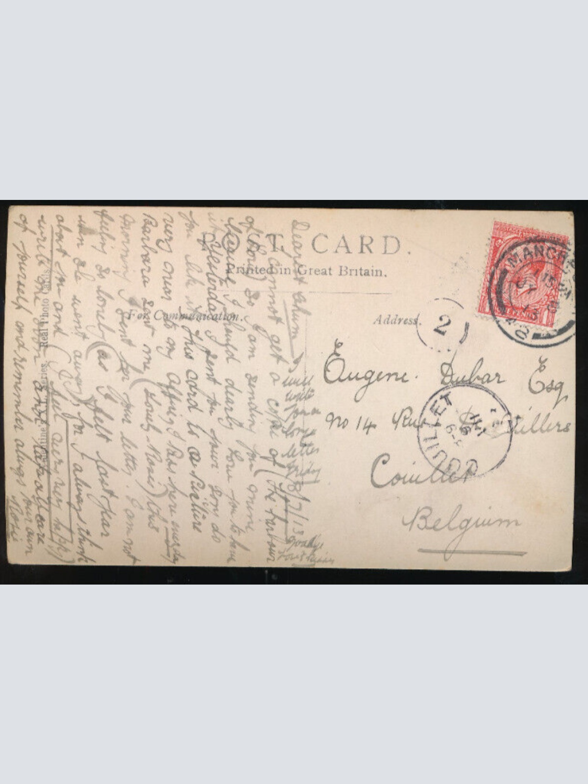 AK aus Manchester England mit Oldtimer alten Autos (838)