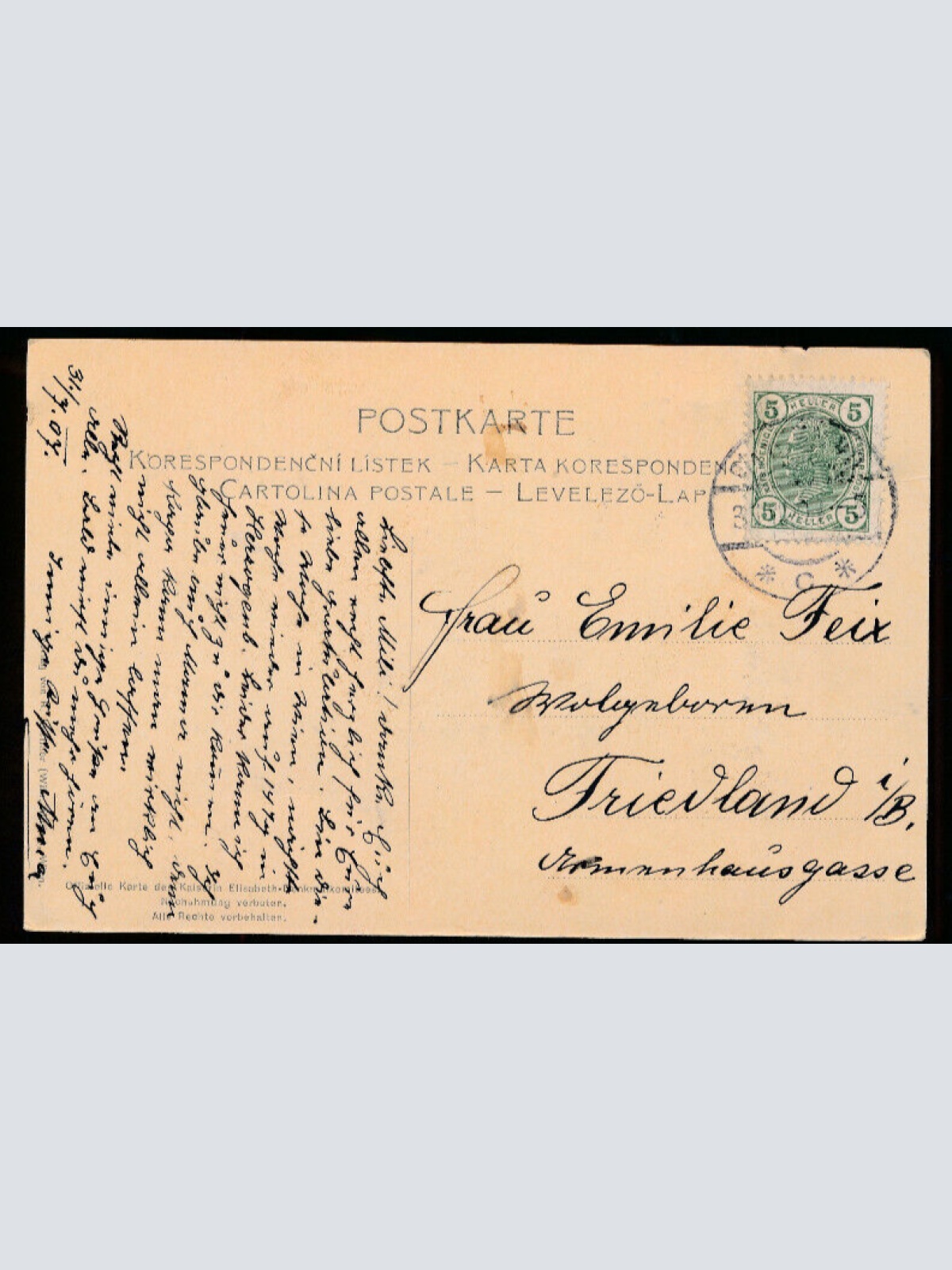 AK aus Wien Kaiserin Elisabeth Denkmal  (1472)