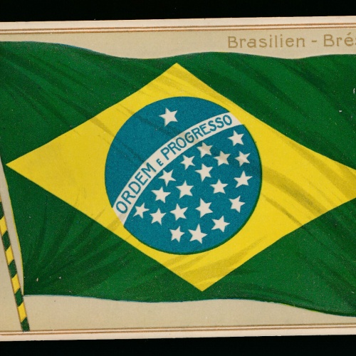 Präge-Karte Flagge - Flaggs Brasilien - Brésil (294)
