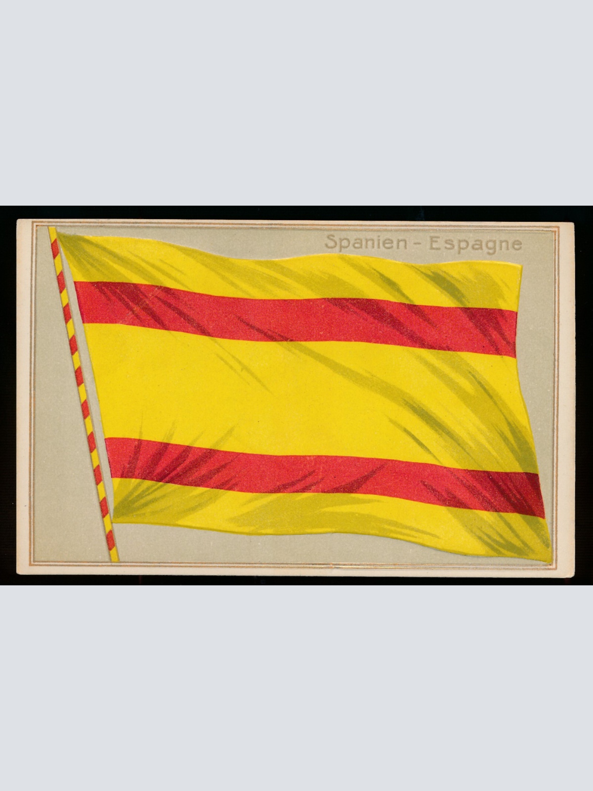 Präge-Karte Flagge - Flaggs Spanien - Espagne Flagge auf AK (454)