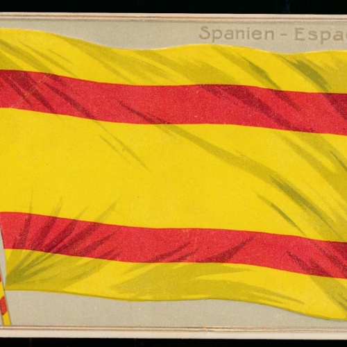 Präge-Karte Flagge - Flaggs Spanien - Espagne Flagge auf AK (454)