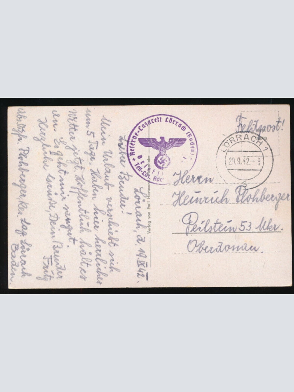 AK aus Lörrach mit A.H. Straße Baden-Württemberg (775)