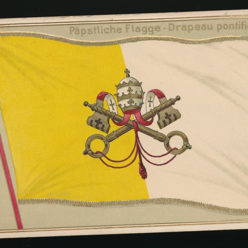 Präge-Karte Flagge - Flaggs Päpstliche Flagge - Drapeau pontifical (300)