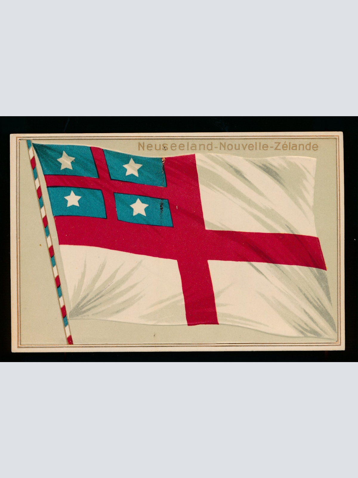 Präge-Karte Flagge - Flaggs Neuseeland - Vouvelle - Zélande Flagge auf AK (460)