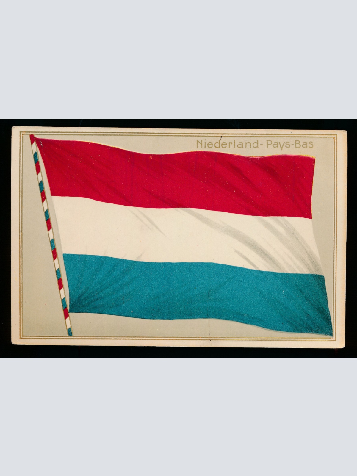 Präge-Karte Flagge - Flaggs Niederland - Pays - Bas Flagge auf AK (458)