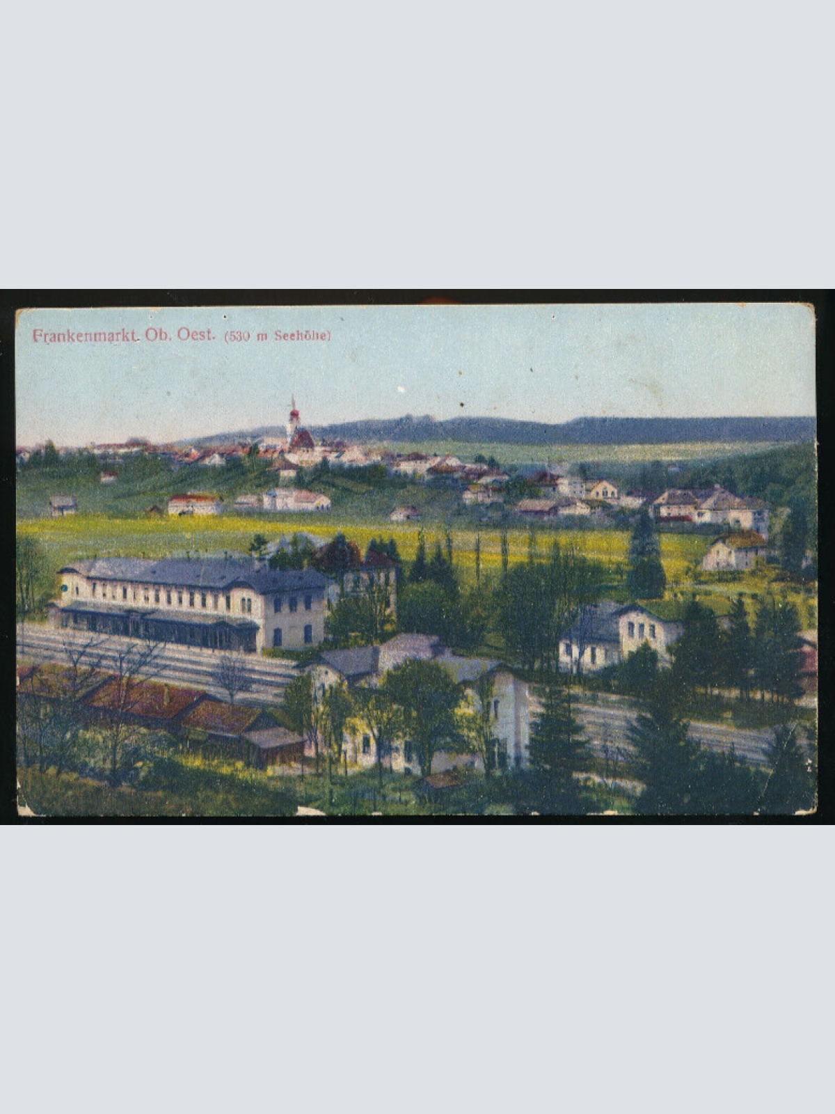 AK aus Frankenmarkt mit Bahnhof Oberösterreich (1415)