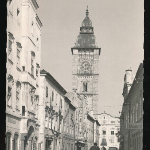 AK aus Enns Linzerstraße mit Stadtturm Oberösterreich (1605)