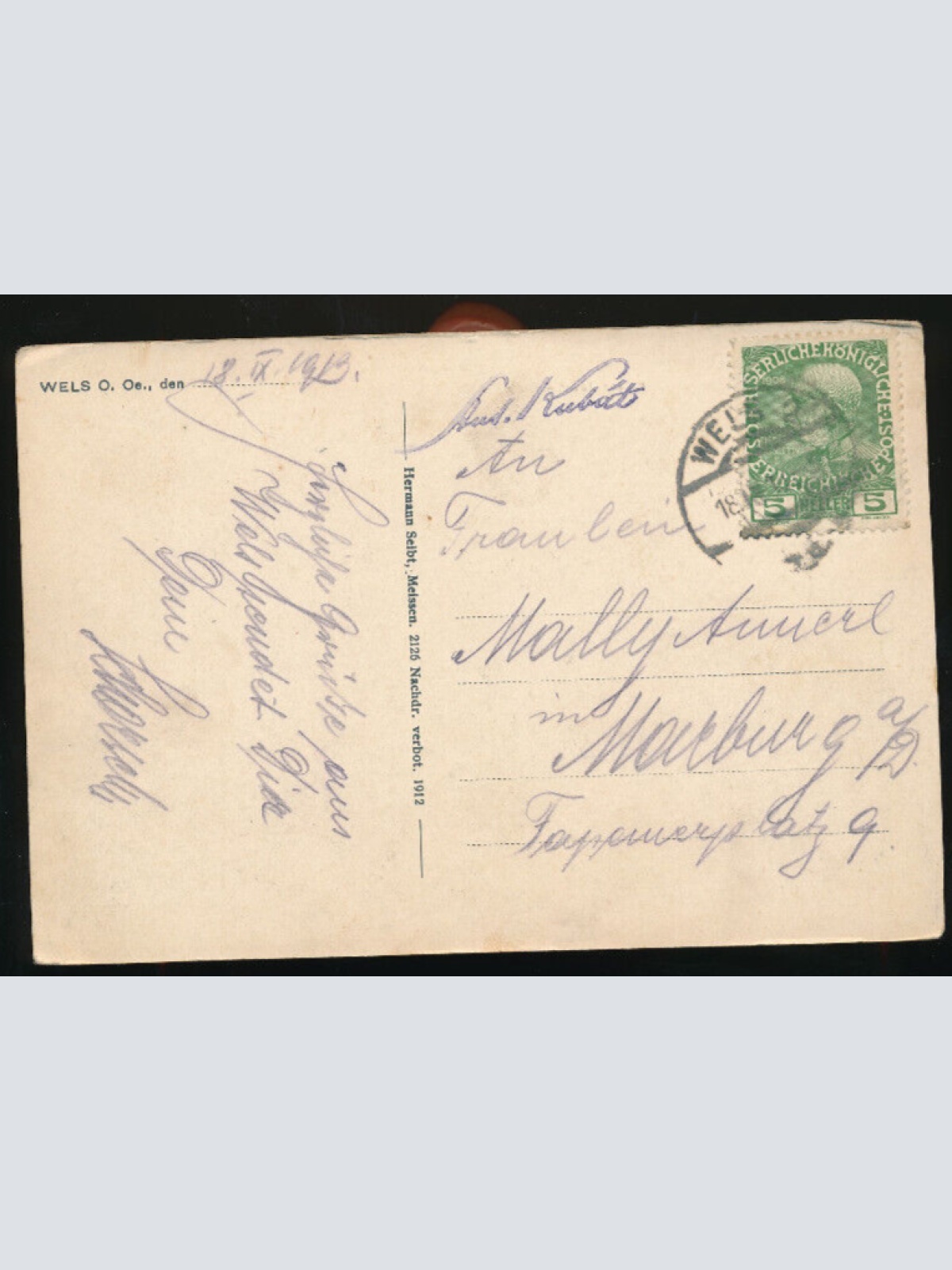 AK aus Wels Kaiser Josef Platz Oberösterreich (1595)