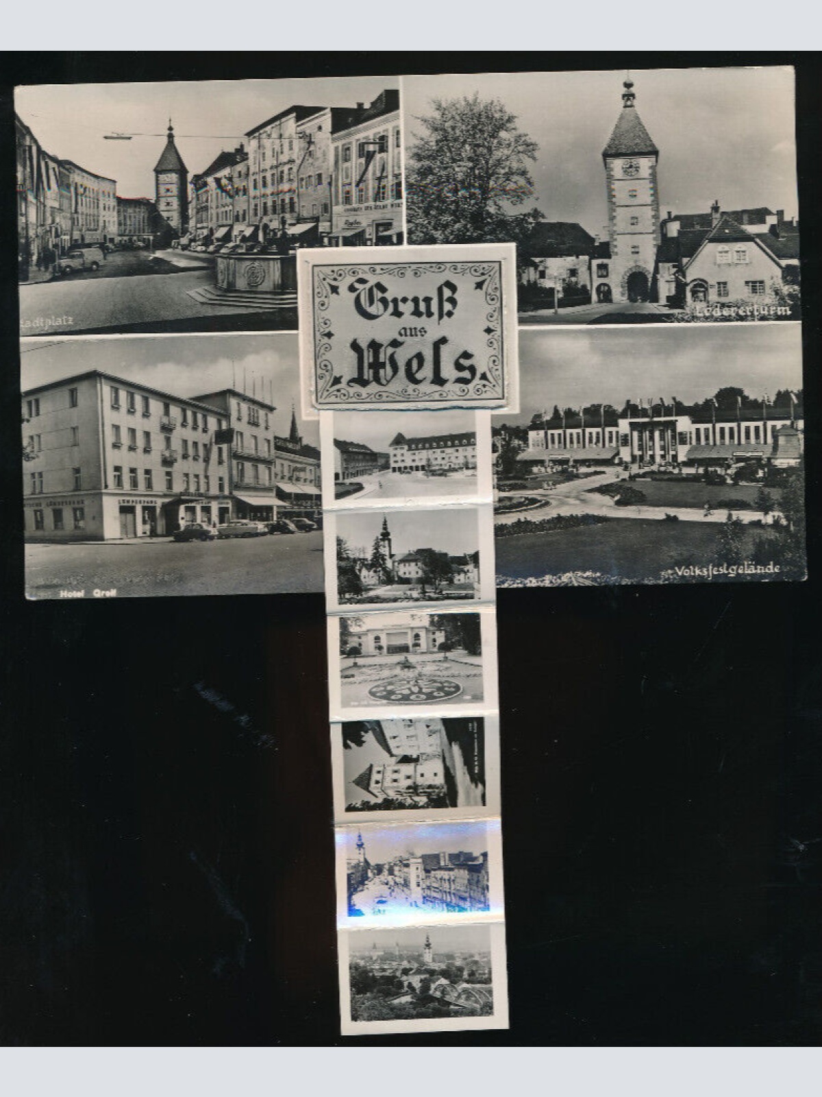 Leporello-Karte gruß aus Wels Oberösterreich (1630)