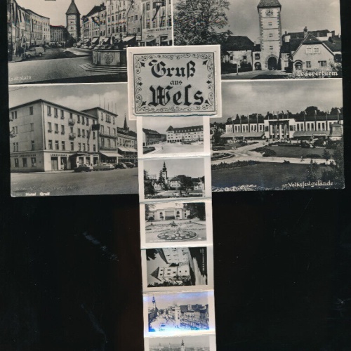 Leporello-Karte gruß aus Wels Oberösterreich (1630)