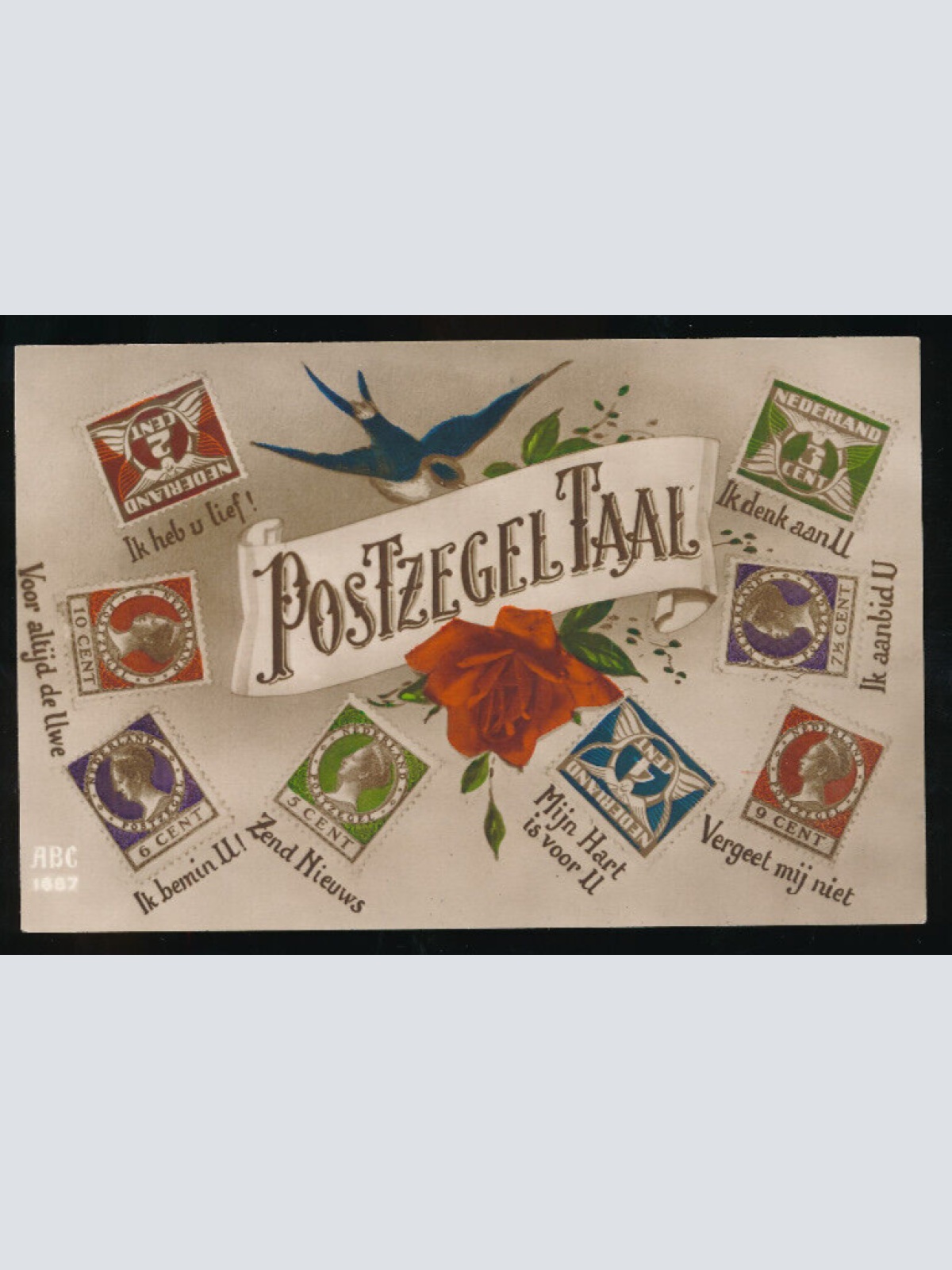 AK Briefmarkensprache Niederlande (1239)