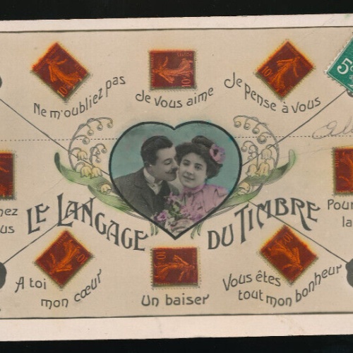 AK Briefmarkensprache Frankreich (1236)