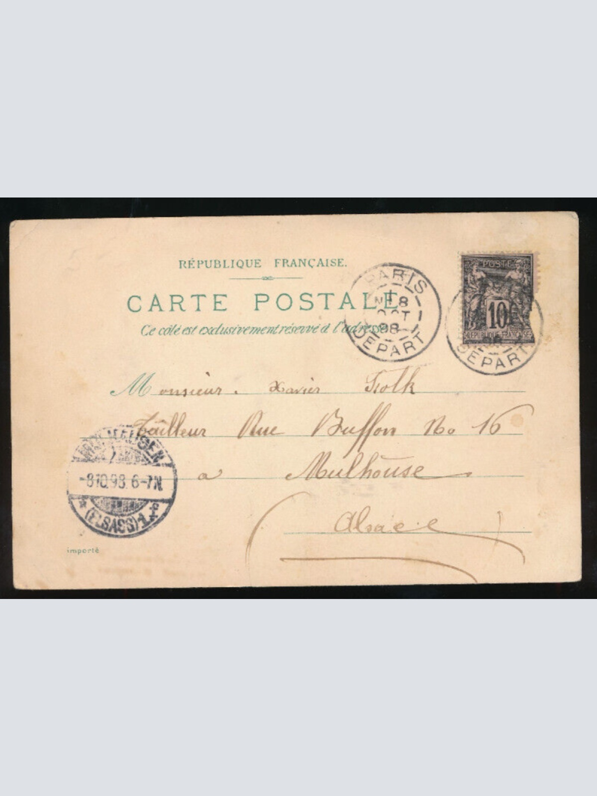 Litho-Karte Souvenir de Paris Frankreich (1929)