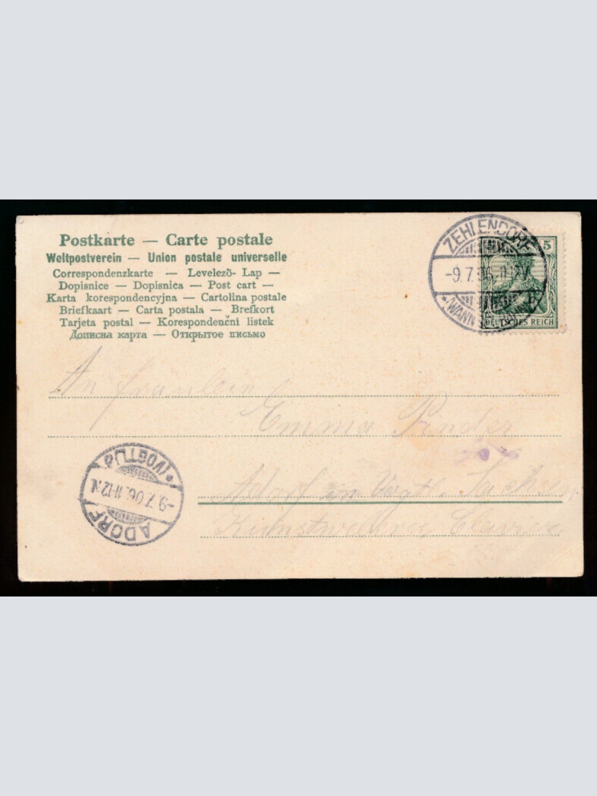 Litho-Karte partie aus dem Grünwald - Grunewald Bayern (1931)