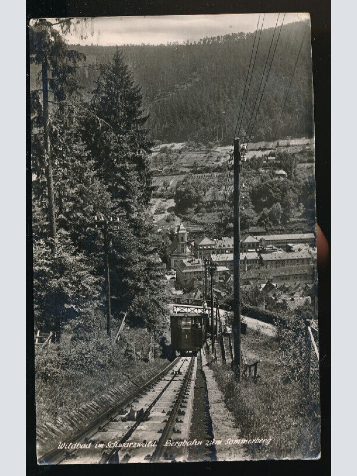 AK aus Wildbad im Schwarzwald Bergbahn zum Sommerberg Baden-Württemberg (1819)