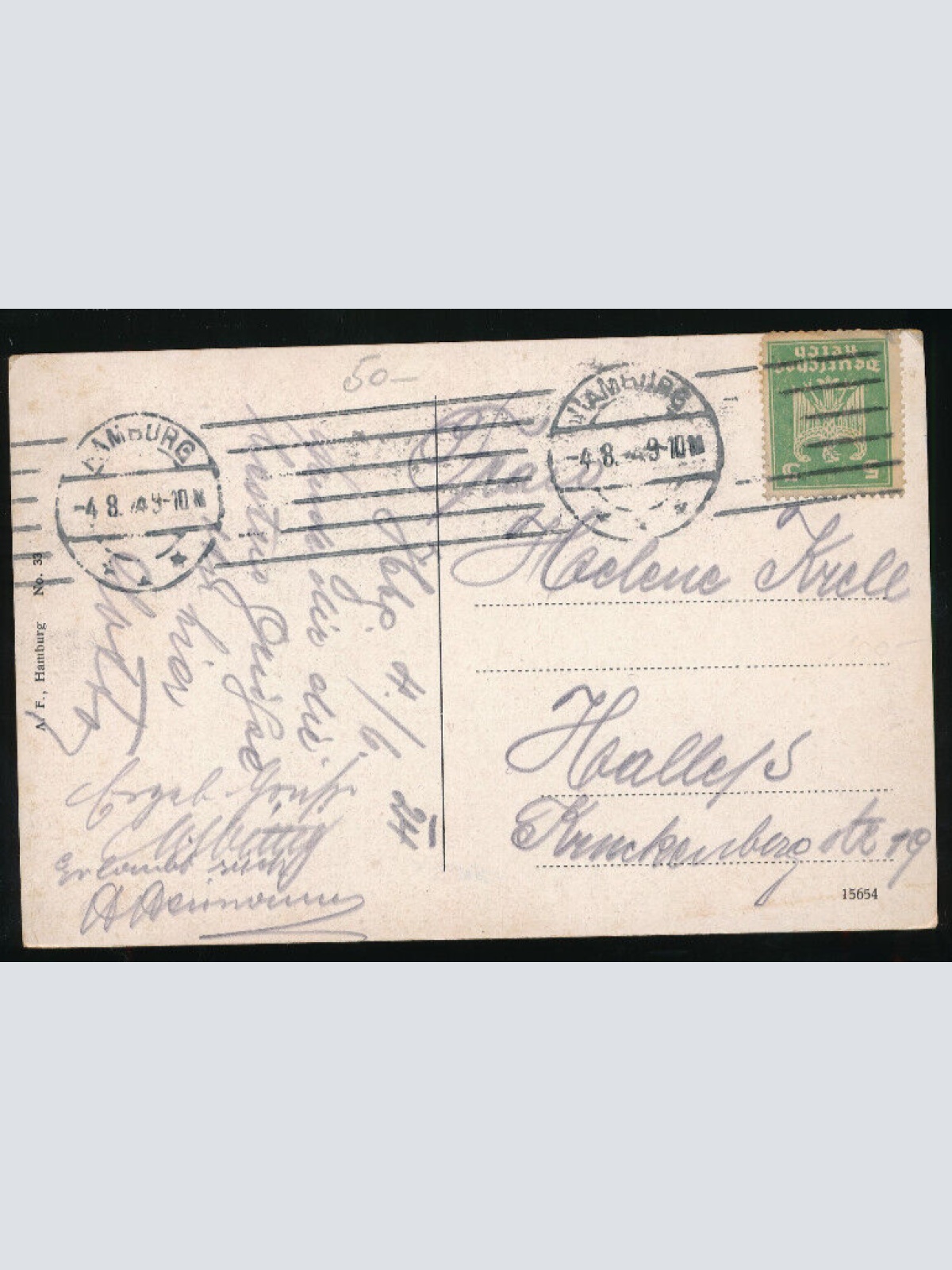 AK aus Hamburg Partie am Hafen mit Boot Hamburg (1356)