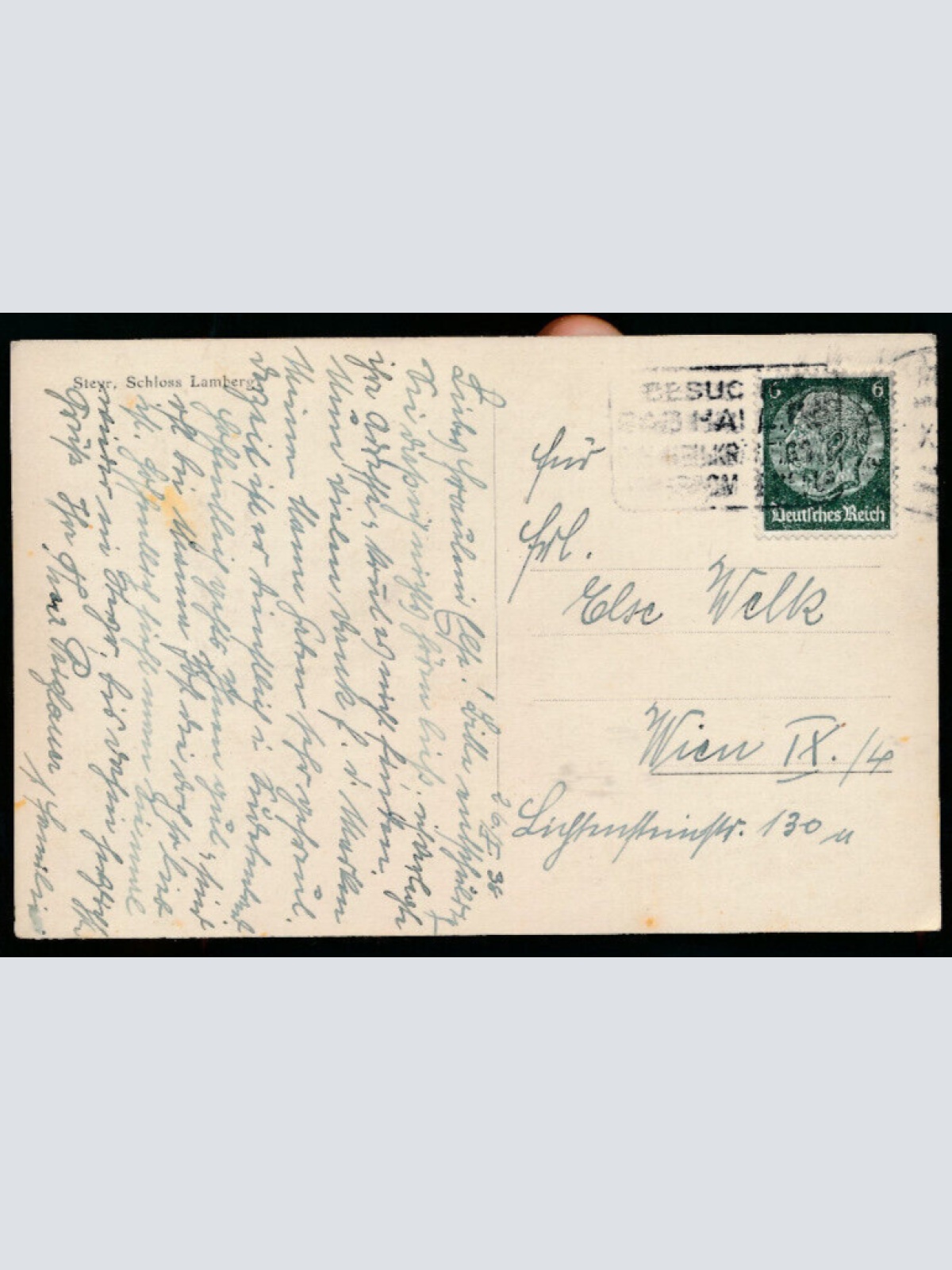 AK aus Steyr mit Schloss Lamberg Oberösterreich (1935)