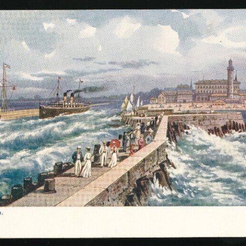 AK aus Warenmünde mit Dampfer Mecklenburg-Vorpommern (1298)