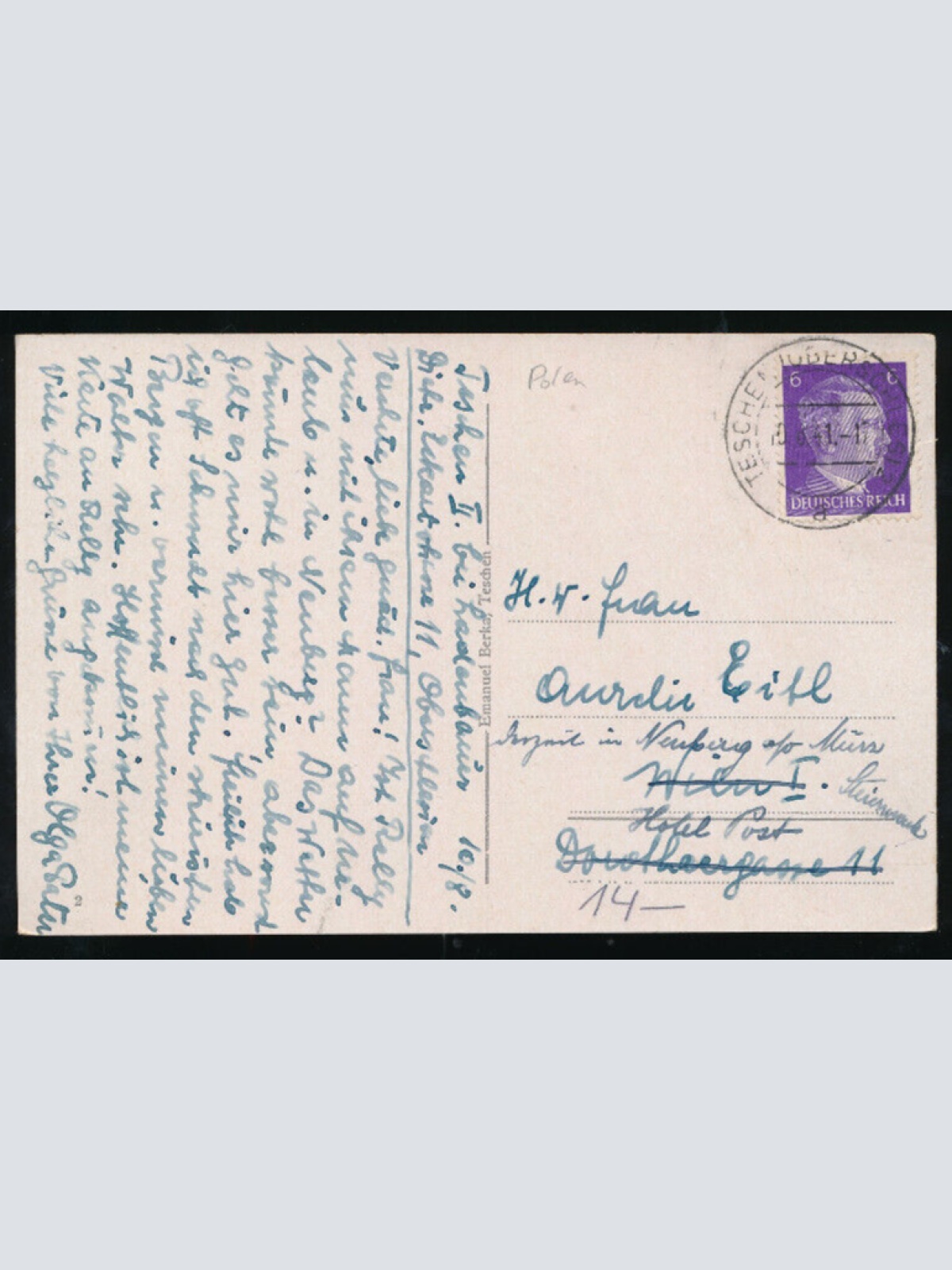 AK aus Teschen - Sachsenberg Polen (1363)