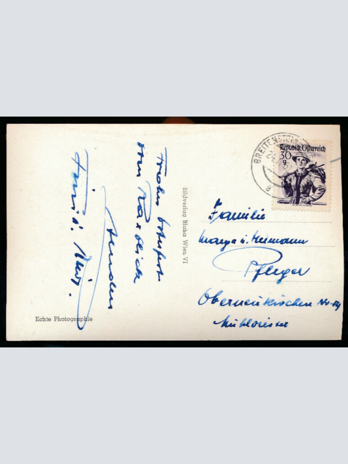 AK aus Breitenstein Gastwirtschaft Orthof mit Vw Käfer Alte Autos NÖ (1164)