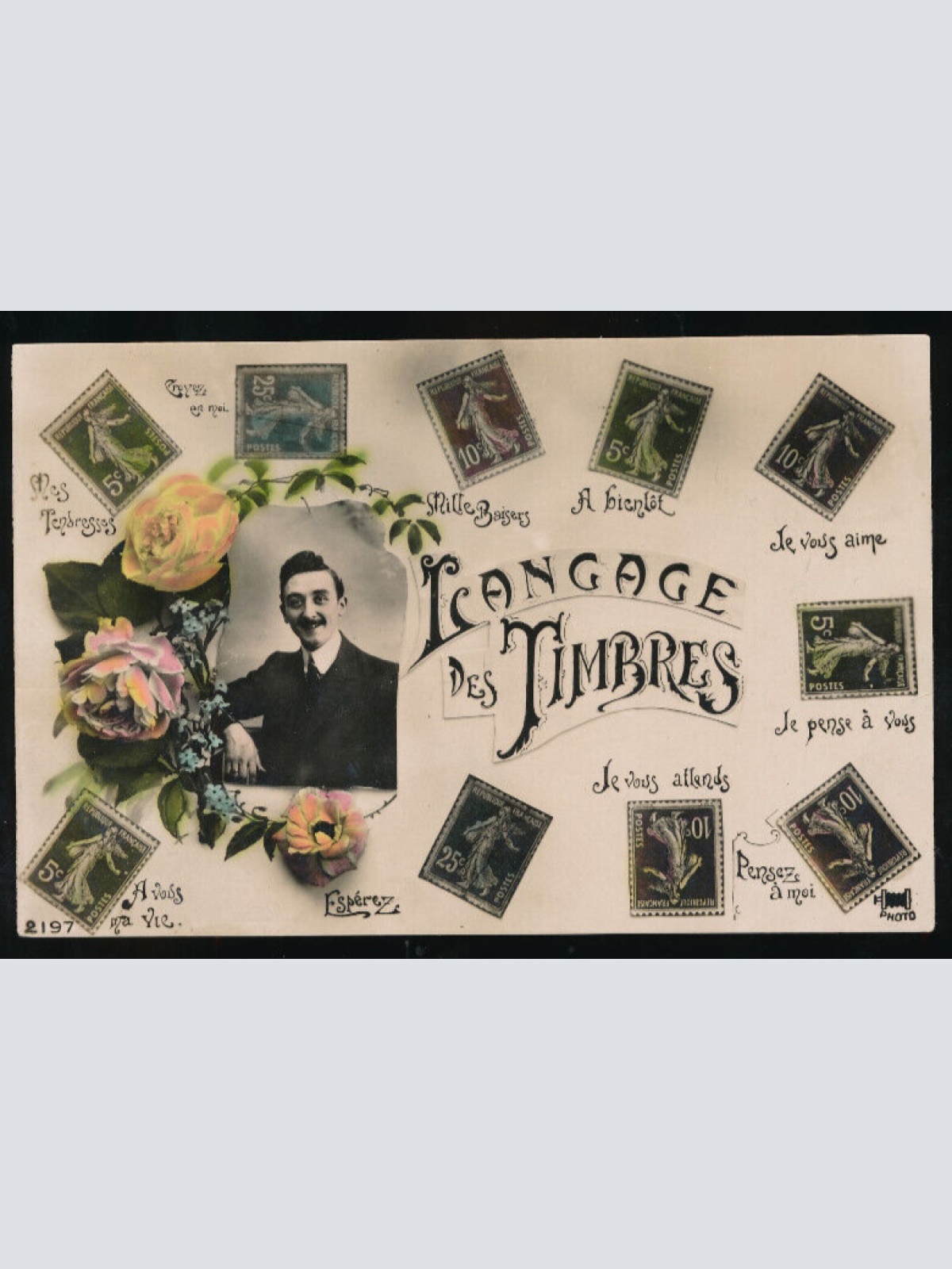 AK Briefmarkensprache Frankreich (1237)