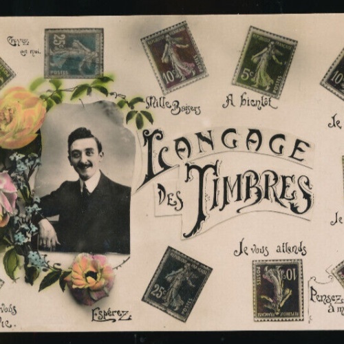 AK Briefmarkensprache Frankreich (1237)