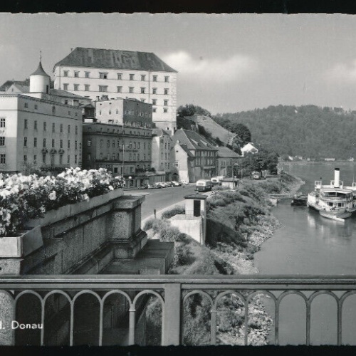 AK aus Linz an der Donau mit Dampfer Oberösterreich (1844)