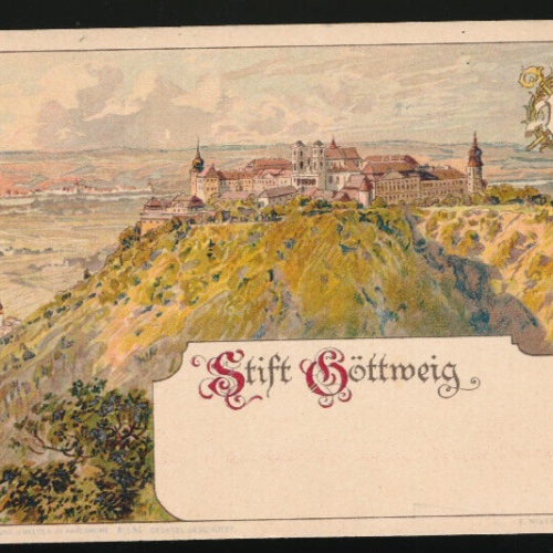 AK aus Göttweig mit Stift Göttweig Niederösterreich (2089)