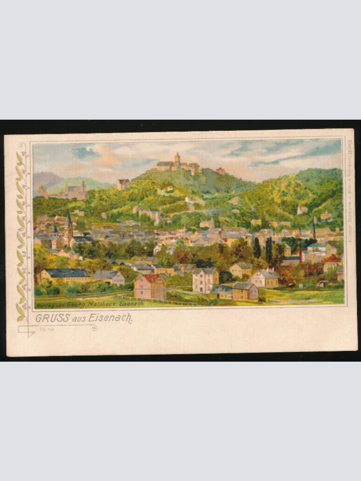 AK gruss aus Eisenach Thüringen (1866)