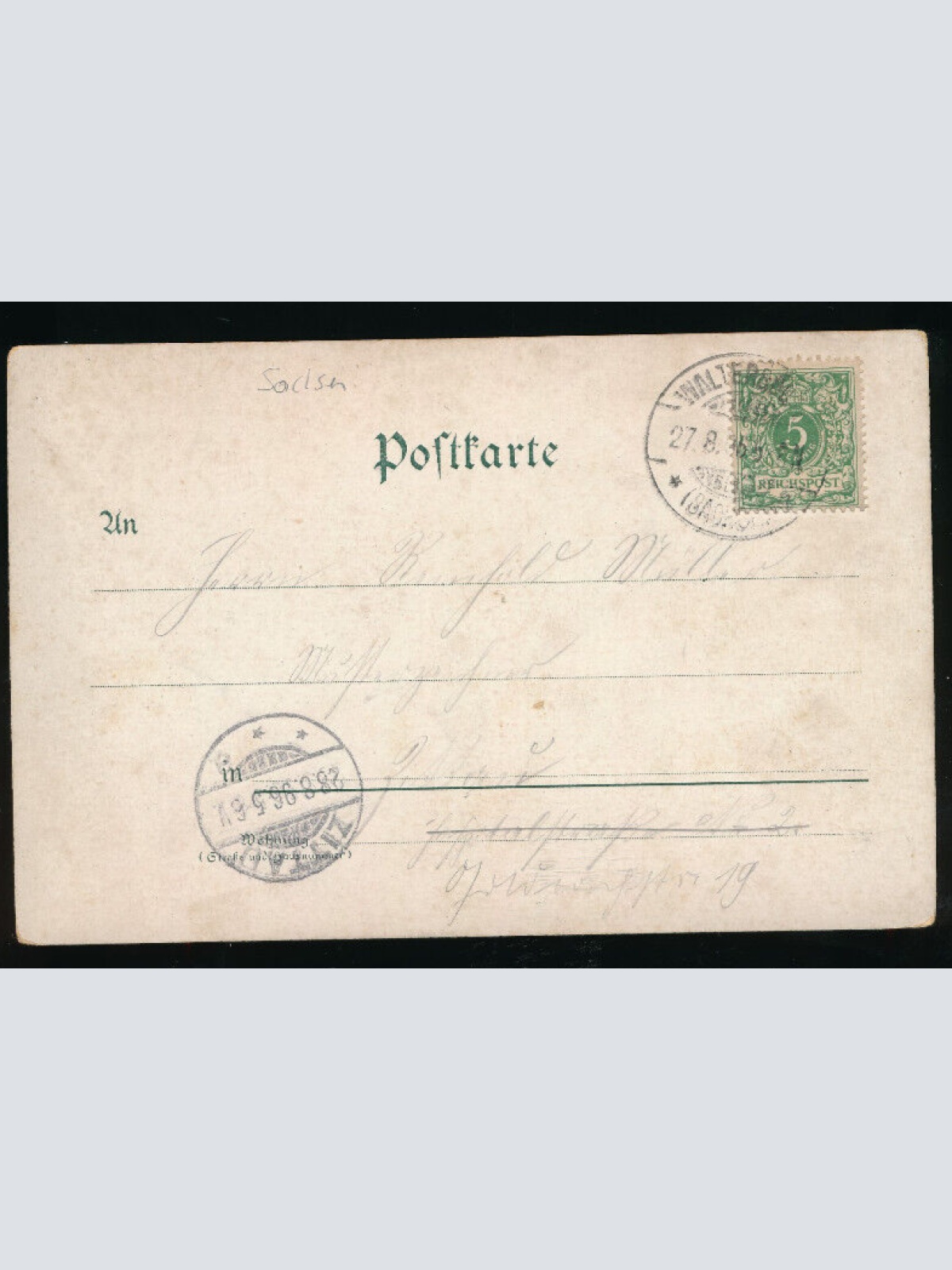 Litho-Karte gruss von der Lausche Sachsen (1872)