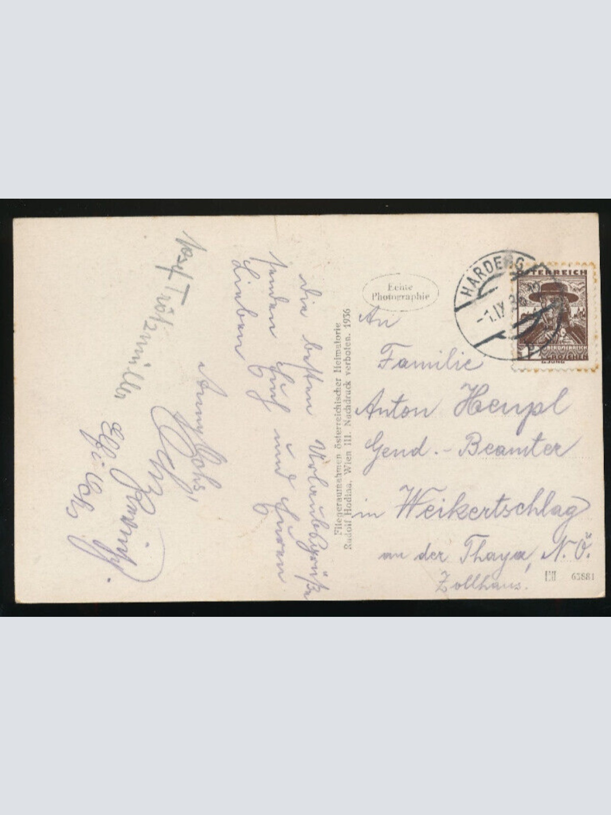 AK aus Hardegg an der Thaya Fliegeraufnahme Niederösterreich (1899)