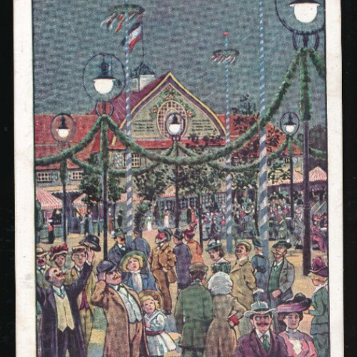 AK gruss von der Deutschen Ausstellung Das Gas (1918)