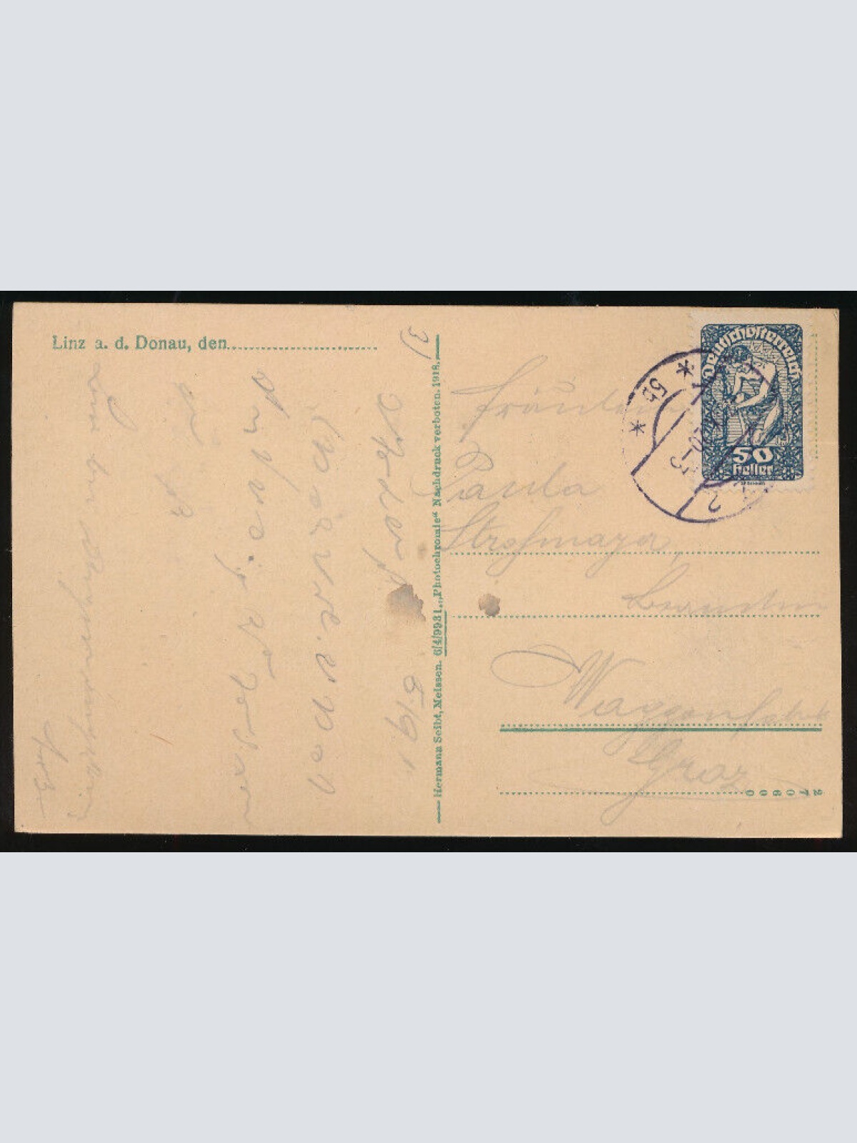 AK aus Linz an der Donau mit Dampfer Oberösterreich (1986)