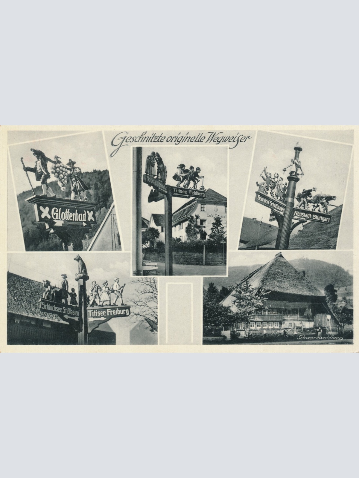 AK, Geschnitzte originelle Wegweiser, Baden-Württemberg (S99)