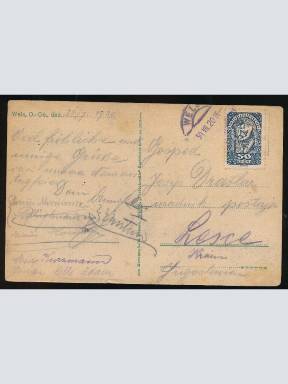 AK aus Wels mit Hotel Greif Oberösterreich (1648)