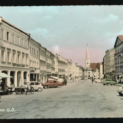 AK aus Mattighofen mit Oldtimer Oberösterreich (2284)