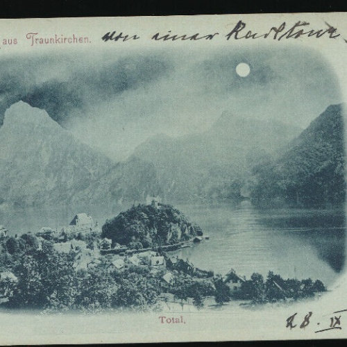 Mondschein - Karte gruss aus Traunkirchen Oberösterreich (2288)