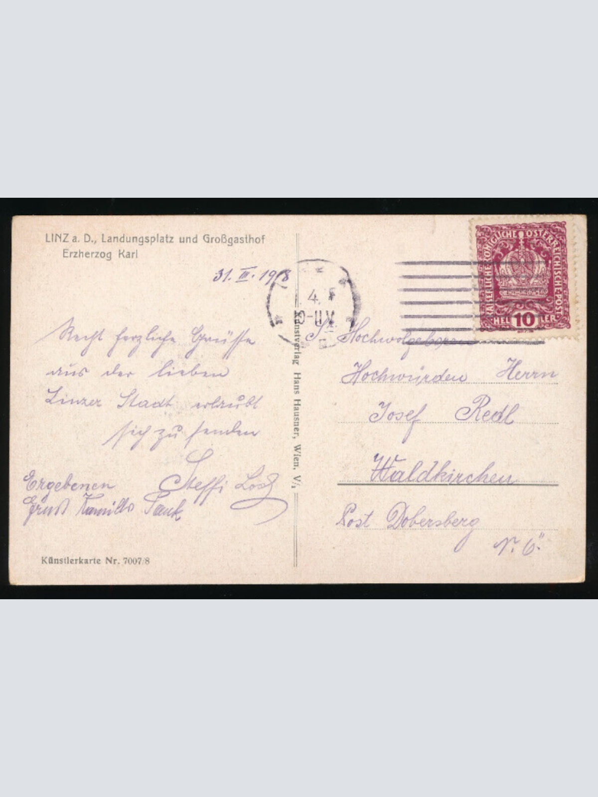 AK aus Linz an der Donau Landungsplatz Oberösterreich (2782)