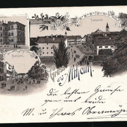 Litho-Karte gruss aus Altheim Oberösterreich (2262)