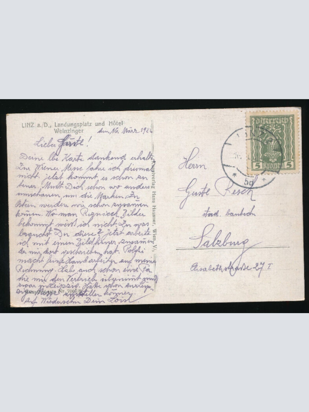 AK aus Linz an der Donau Landungsplatz und Hotel Oberösterreich (2126)