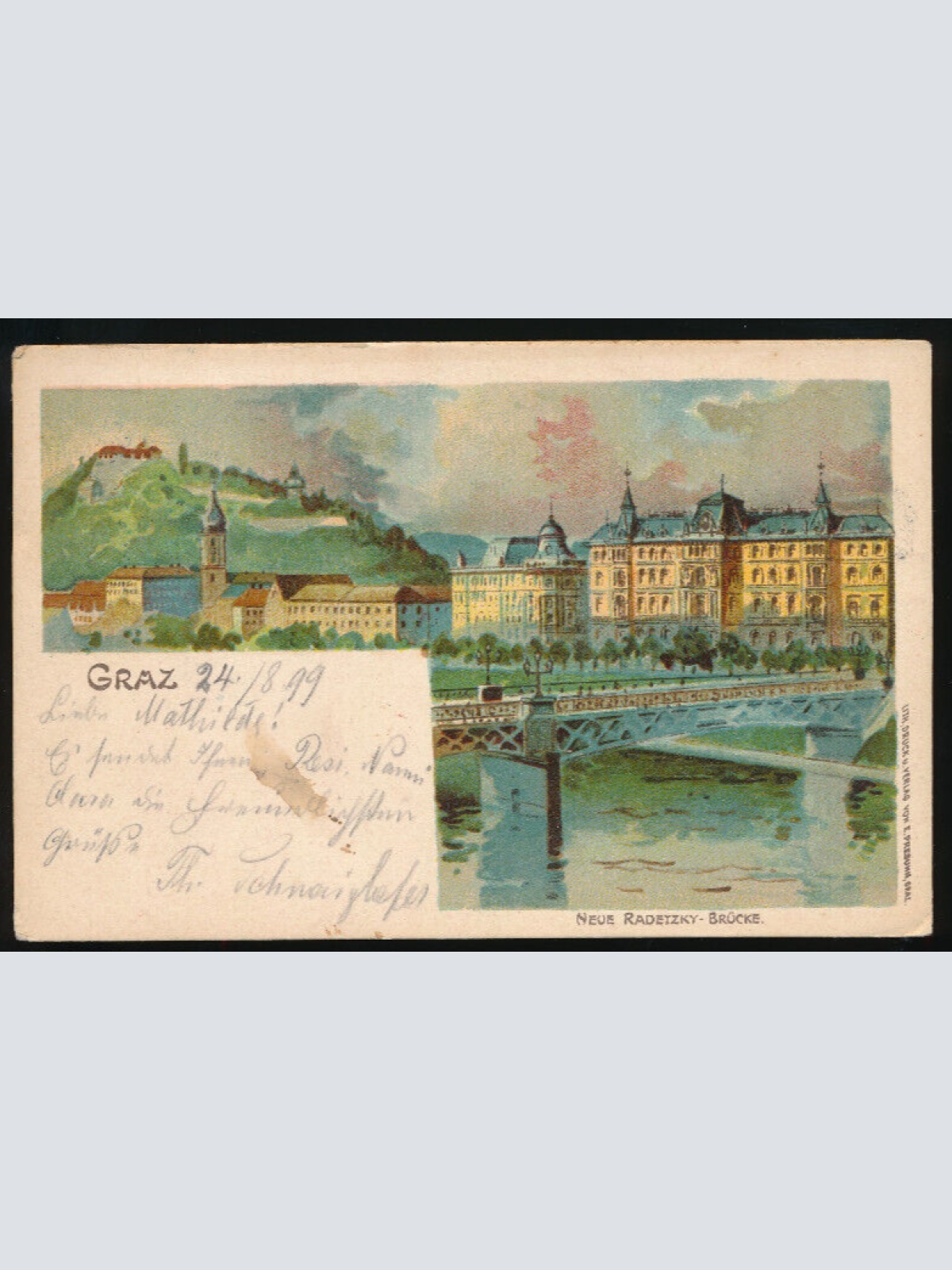 Litho - Karte gruss aus Graz Steiermark (2732)