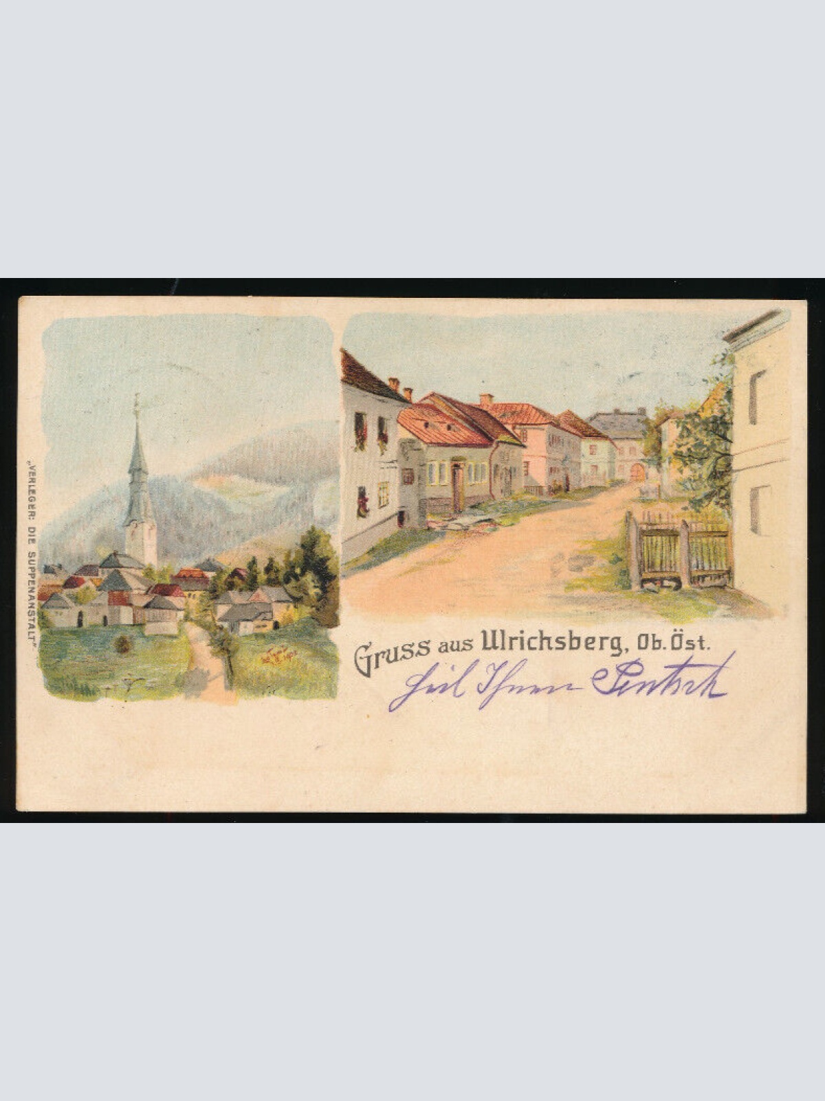 Litho - Karte gruss aus Ulrichsberg Oberösterreich (2689)