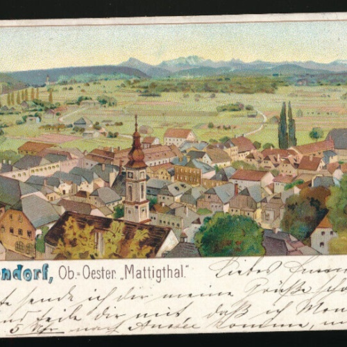 Litho - Karte gruss aus Uttendorf Oberösterreich (2690)