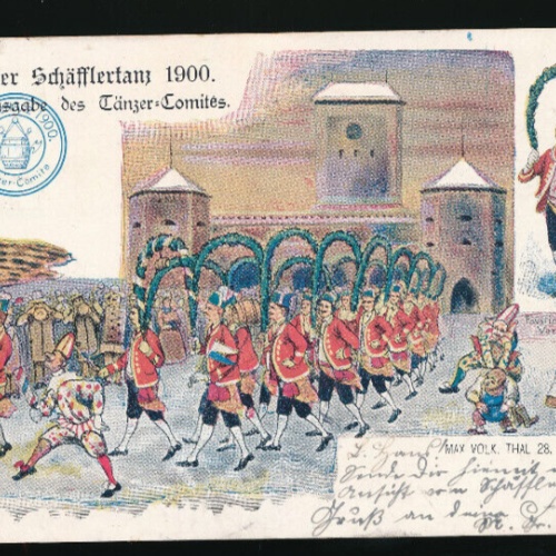 Litho-Karte Münchner Schefflertanz 1900 Bayern (2154)