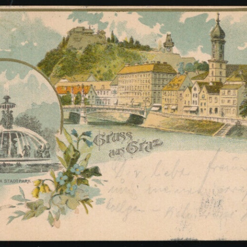 Litho - Karte gruss aus Graz Steiermark (2731)