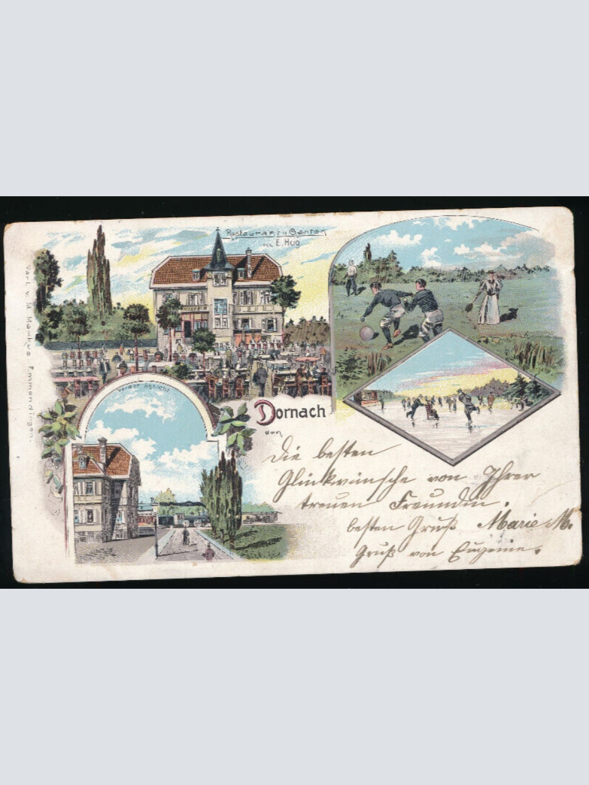 Litho-Karte gruss aus Dornbach Bayern (2146)