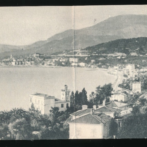 Doppel - Karte aus Menton Vue prise du Pont St-Louis Frankreich (2736)