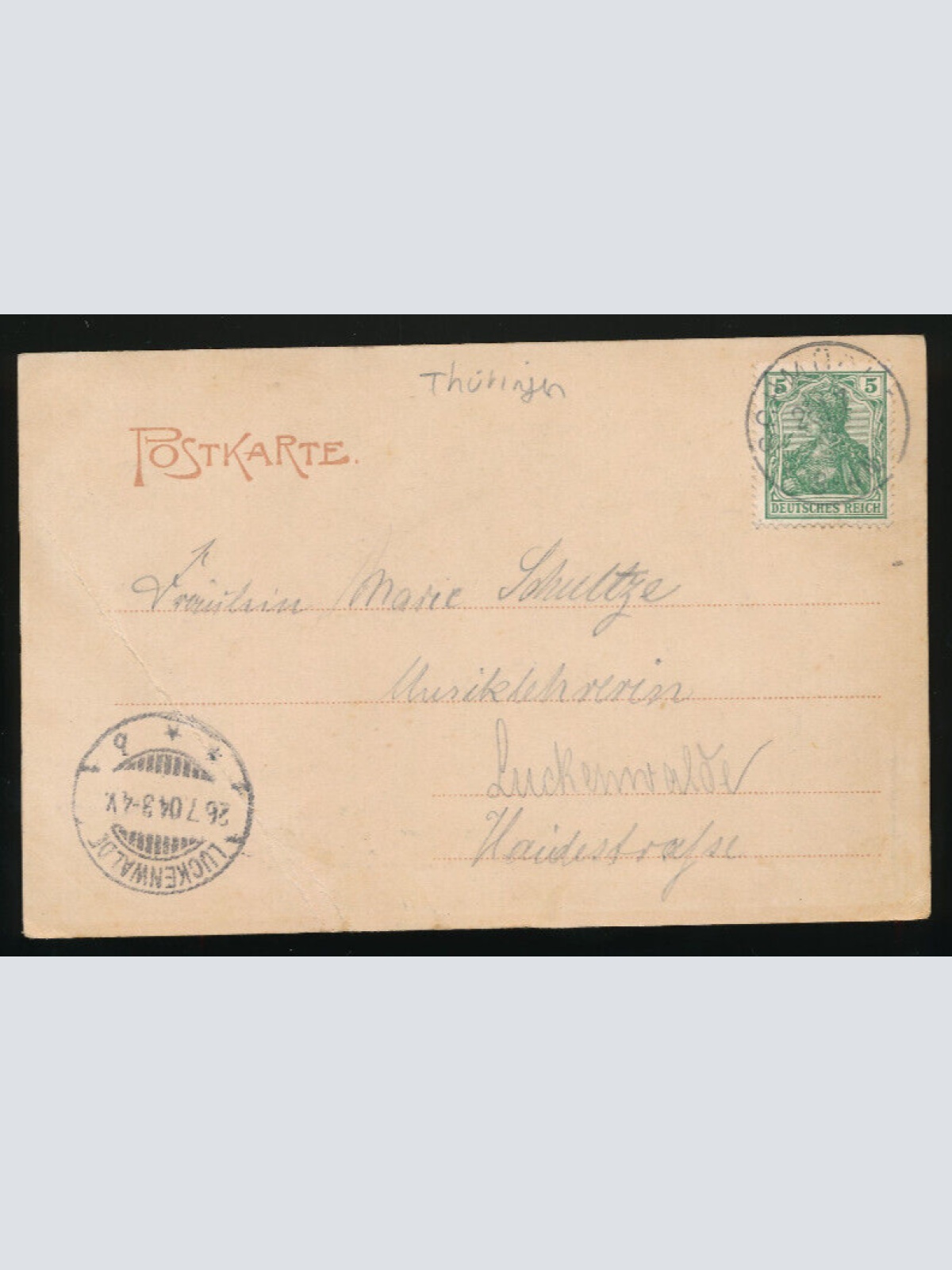 Litho-Karte gruss aus Schmücke Thüringen (2743)